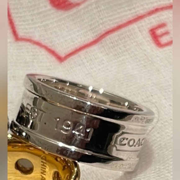 Coach RARE Y2K silver wrap ring 925 ring size 7 - Picture 1 of 12